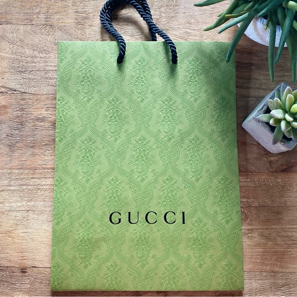 GUCCI Signature Green Shoe Shopping Bag